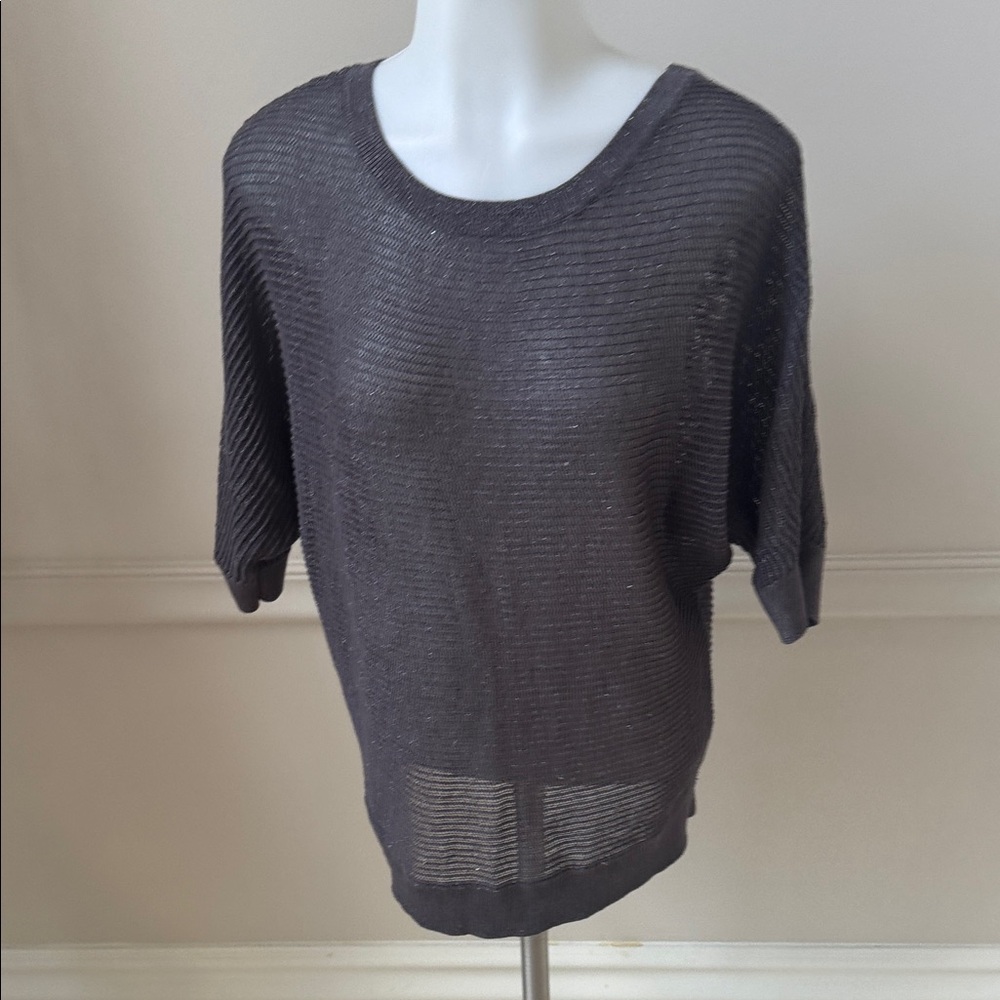 Apt. 9 Charcoal Gray Scoop Neck Lightweight Sweater